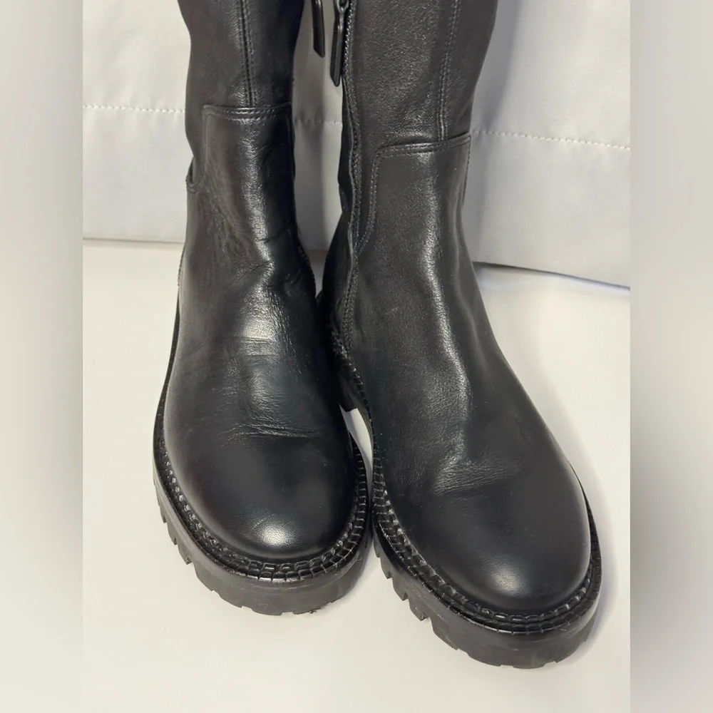 VINCE. Cabria‎ stretch-leather over-the-knee boots Women's 5.5 Black